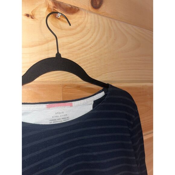 Semi Cropped Striped Long Sleeve Tee Shirt - Picture 2 of 4